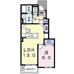 メルティング・ポット加須 1LDKの間取図画像