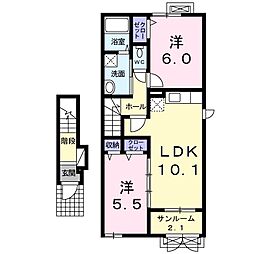 グラン・シャトレ-5 2LDKの間取図画像