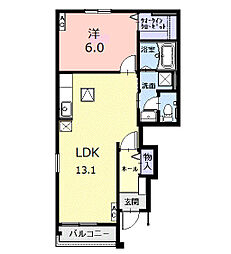 ピースクローバー1 1LDKの間取図画像