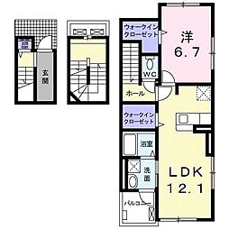 グローブタカ 1LDKの間取図画像