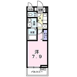 アペルト泉佐野5 1Kの間取図画像
