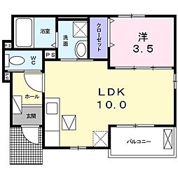 サニーサイドコテージ・Ｔ 1階1LDKの間取り