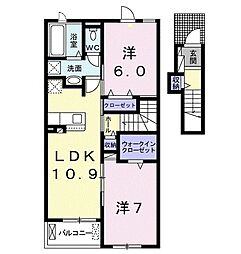 ラヴィ2 2LDKの間取図画像