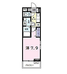 風みどりの家 1Kの間取図画像