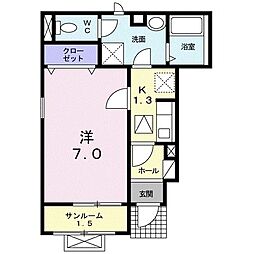 アプローズ 1Kの間取図画像