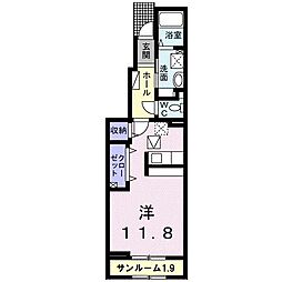 ラテルネ ワンルームの間取図画像