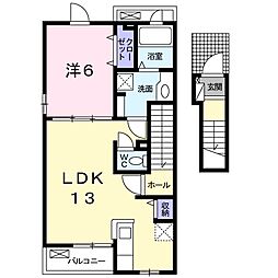ベルスクエア 1LDKの間取図画像