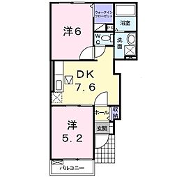シェトラーゼ 2DKの間取図画像