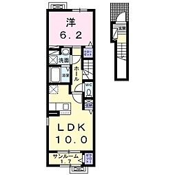 ツリー・ヴィレッジ・アイル 1LDKの間取図画像