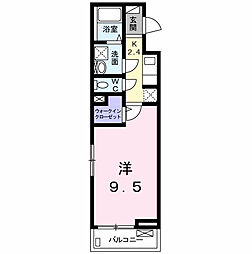 ライズフェルド 1Kの間取図画像