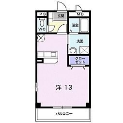 リーベ・フラオ ワンルームの間取図画像