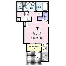 Suzuran2 ワンルームの間取図画像