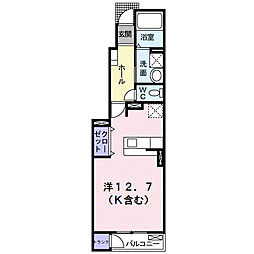 デフィ2 ワンルームの間取図画像