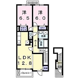 シャルマンフルール 2LDKの間取図画像