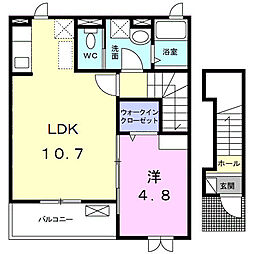 ベル小田原 1LDKの間取図画像