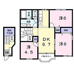 ヴィラサンライズドリーム2 3DKの間取図画像