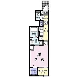 グランユーム 1Kの間取図画像