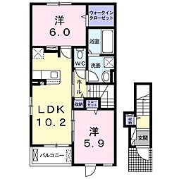 ソラリス1 2LDKの間取図画像