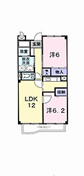 パレスシティー 2LDKの間取図画像
