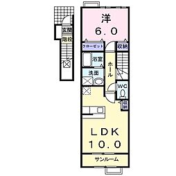 ソレアード3 1LDKの間取図画像