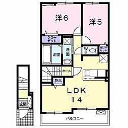 セレーノルーチェ 2LDKの間取図画像