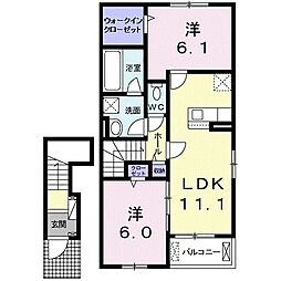 ハウオリ1 2LDKの間取図画像