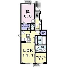 グラウス 1LDKの間取図画像