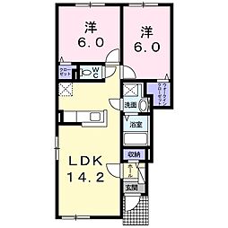 クシースペース 2LDKの間取図画像