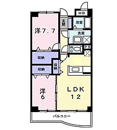 セントラルパーク 2LDKの間取図画像