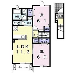 ベルメゾン・K 2LDKの間取図画像