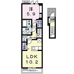 フィールドサン2B 1LDKの間取図画像