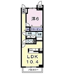 ジュネスM 1LDKの間取図画像