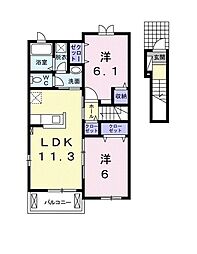 ガーデンハウスエリ 2LDKの間取図画像