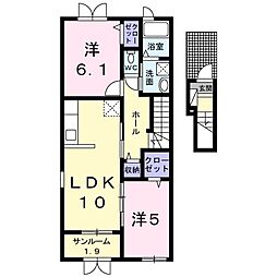 プラシードガーデン3 2LDKの間取図画像