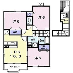 グレイスガーデンB 3LDKの間取図画像
