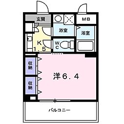 ル・ペール 1Kの間取図画像