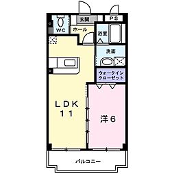 丸福マンション 1LDKの間取図画像