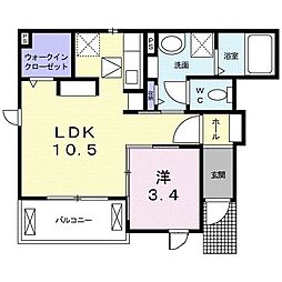 ラ・コルツァ3 1LDKの間取図画像