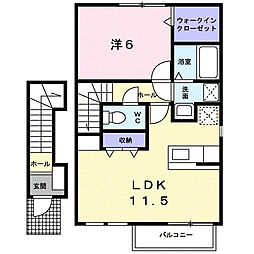 ベルアンジュE 1LDKの間取図画像