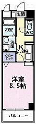 アーバンツァ 1Kの間取図画像