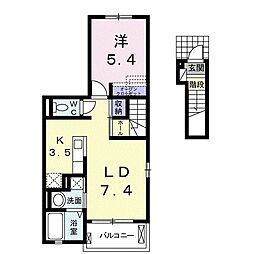 ミニョンメゾン 1LDKの間取図画像
