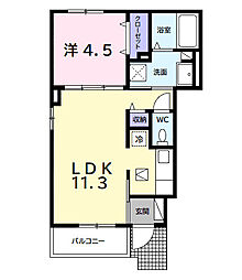サンリットガーデン 1LDKの間取図画像