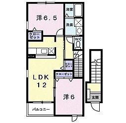 シェーネエレガンシア 2LDKの間取図画像