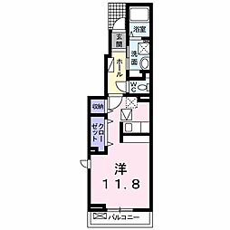 フレーシア4 ワンルームの間取図画像