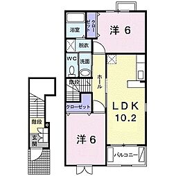 ソレアード・NA 2LDKの間取図画像