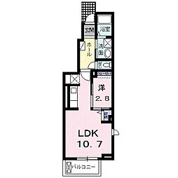 パークサイド・フジ 1LDKの間取図画像