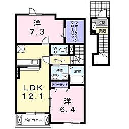エアリー・ハウス3 2LDKの間取図画像