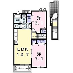 レジデンス根来 2LDKの間取図画像