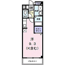 グランディル山王 ワンルームの間取図画像