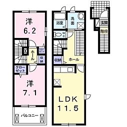 ユーミーシャイン 2LDKの間取図画像